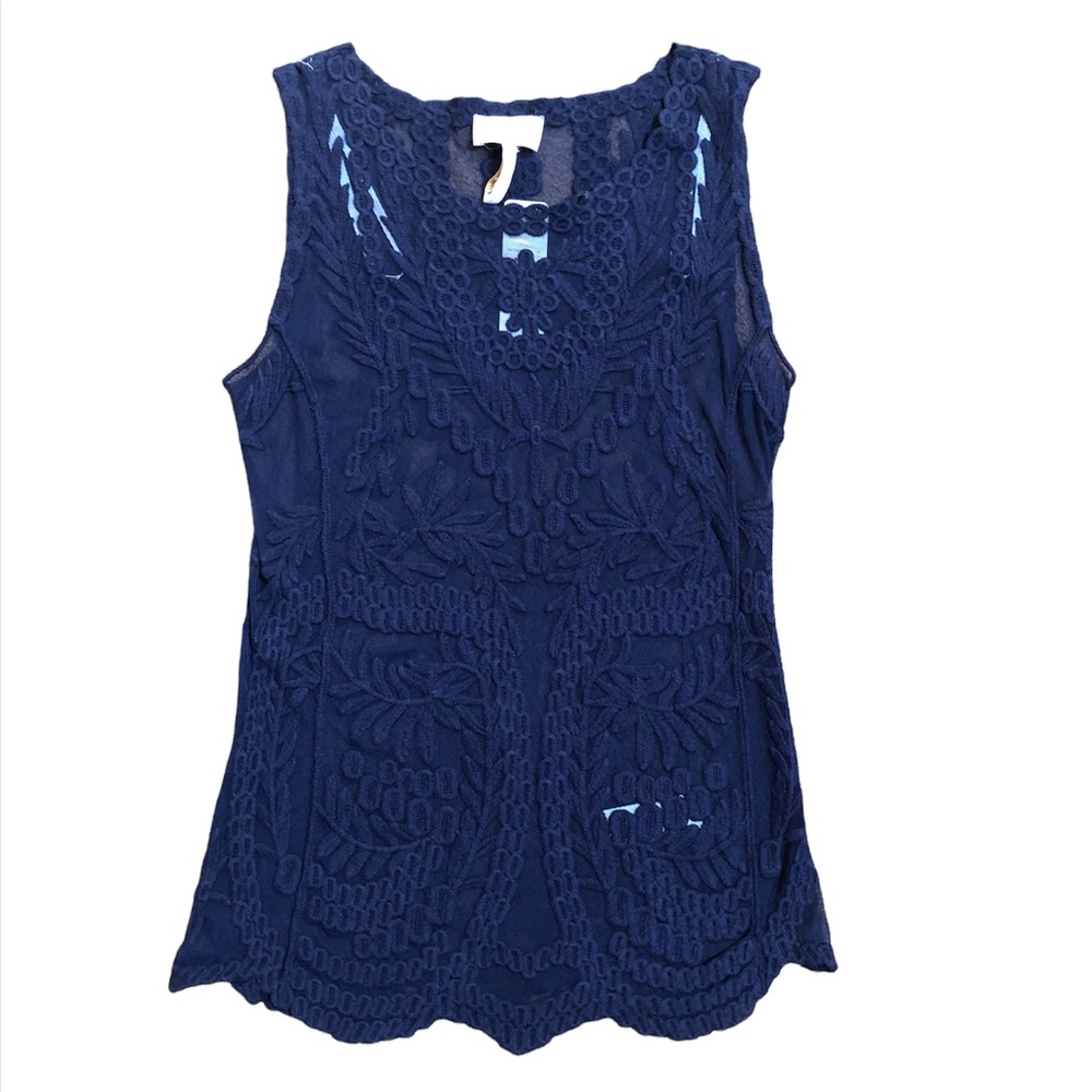 Laundry by Shelli Segal Semi-Sheer Sleeveless Top